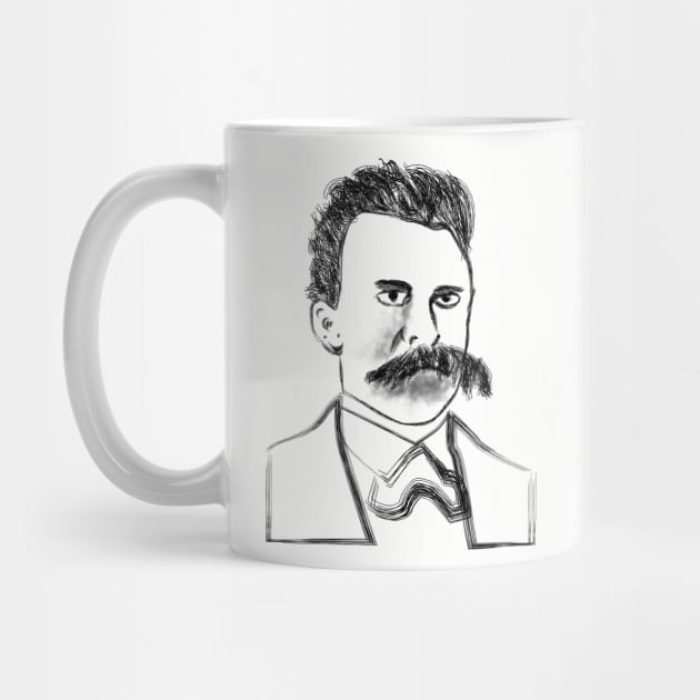 Friedrich Nietzsche drawing by Raimondi